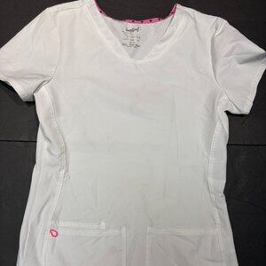 HeartSoul Women’s Gray Scrub Top – Size S, Moisture-Wicking, NWOT